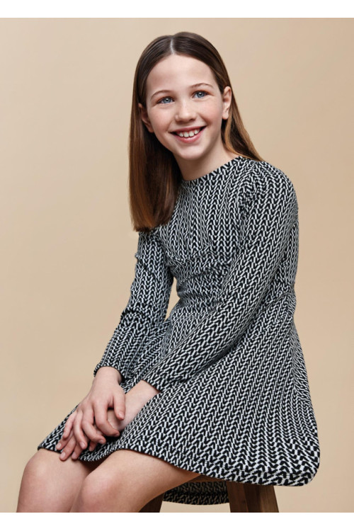Vestido Punto Jacquard Negro
