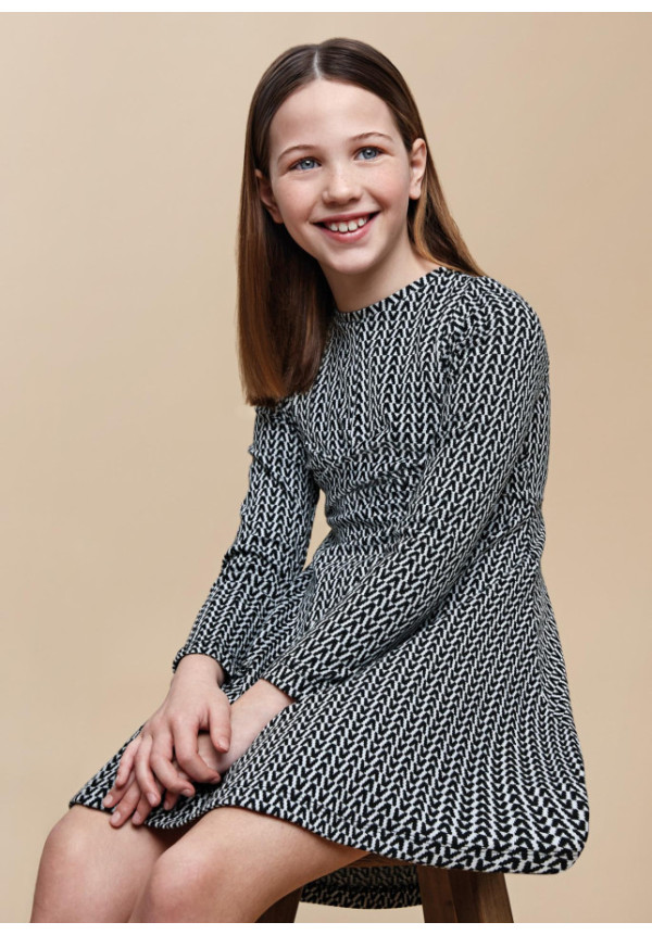 Vestido Punto Jacquard Negro