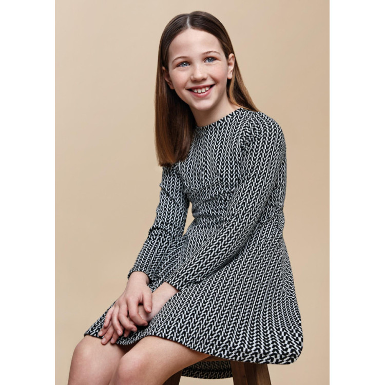 Vestido Punto Jacquard Negro
