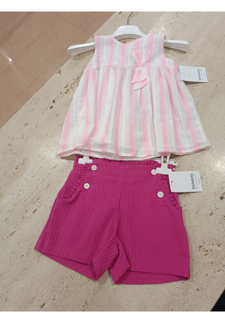 Conjunto 2p Fuscia/Rayas