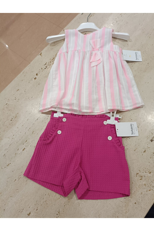 Conjunto 2p Fuscia/Rayas
