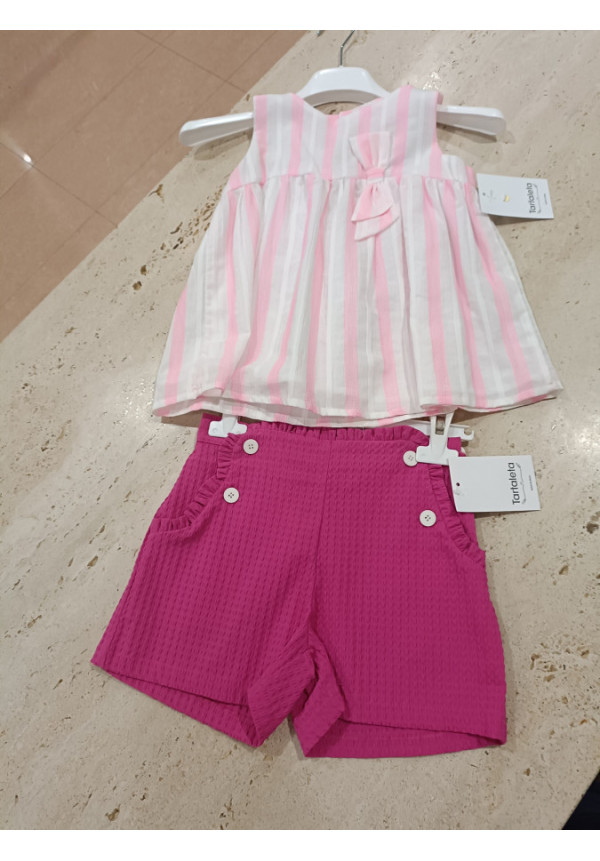 Conjunto 2p Fuscia/Rayas