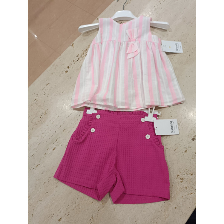 Conjunto 2p Fuscia/Rayas