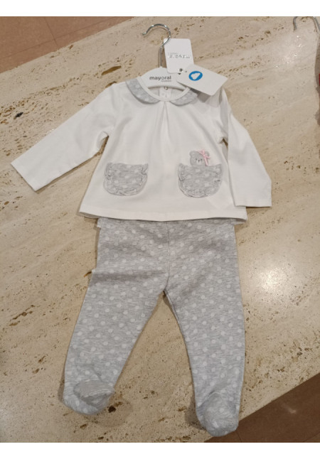 Conjunto Polaina 2p Gris Oso
