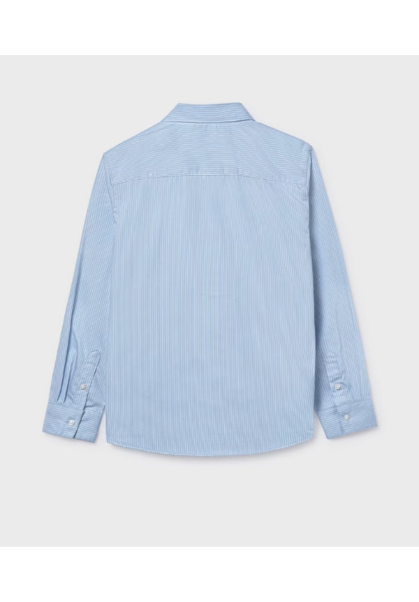 Camisa Rayas M/L Celeste