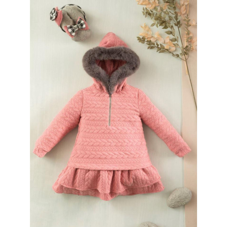 Vestido Capucha Rosa