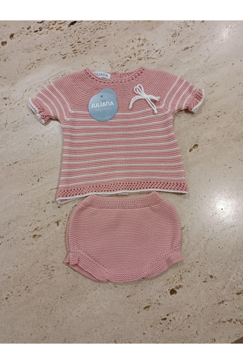 Conjunto 2p Rosa Empolvado/Blanco