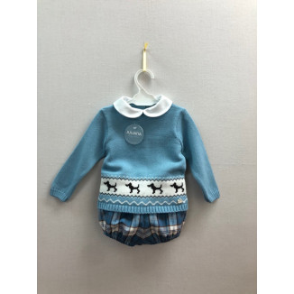 Conjunto 2p Perritos Azul