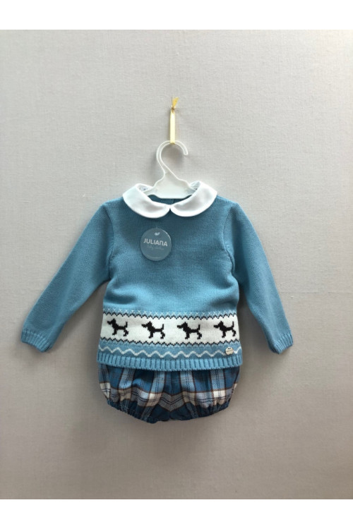 Conjunto 2p Perritos Azul