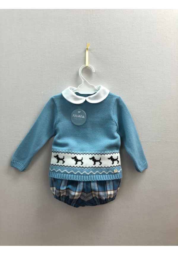 Conjunto 2p Perritos Azul