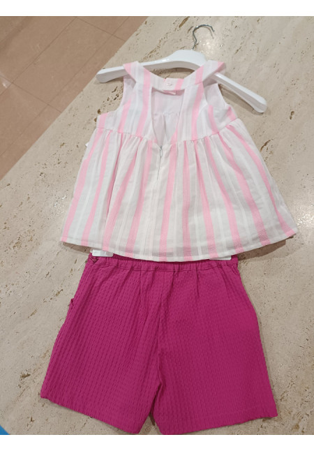 Conjunto 2p Fuscia/Rayas