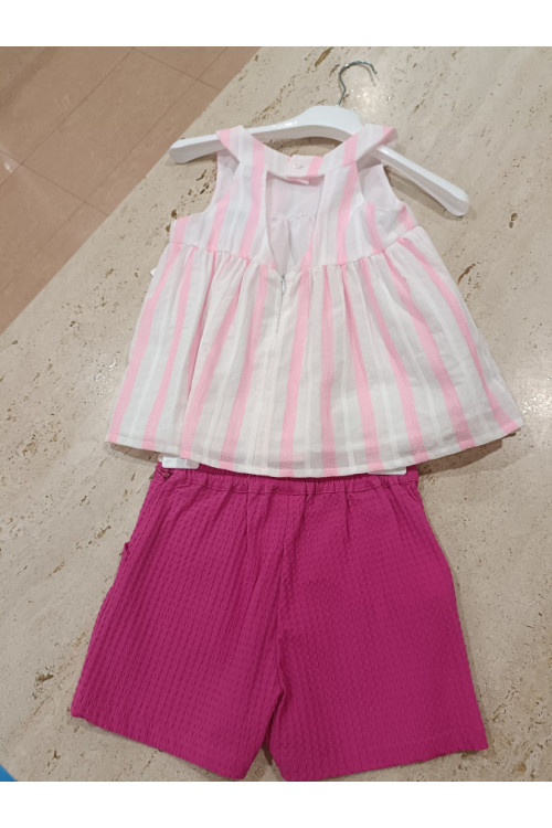 Conjunto 2p Fuscia/Rayas