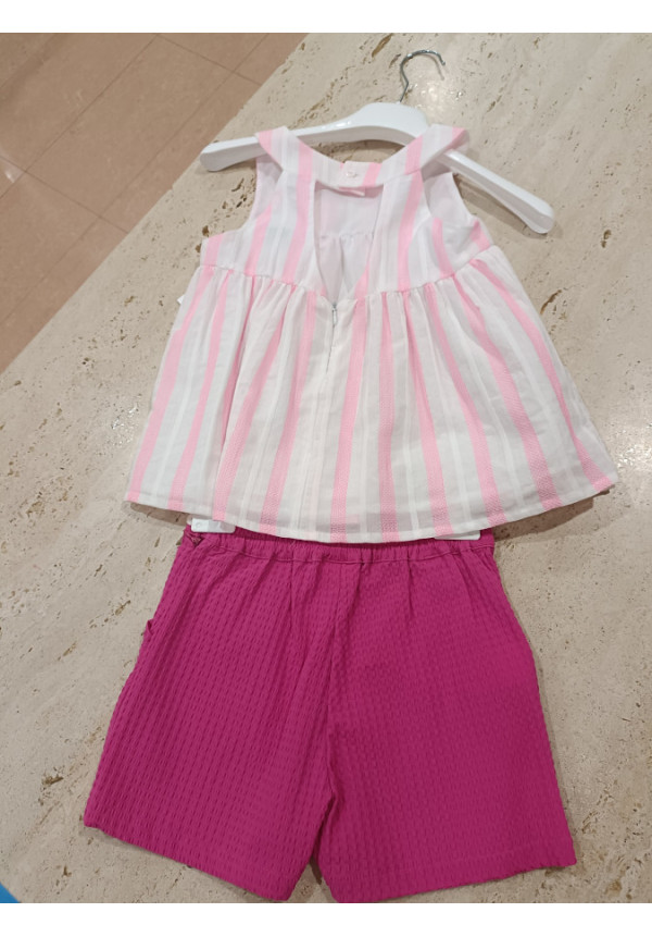 Conjunto 2p Fuscia/Rayas