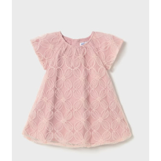 Vestido Tul Flores Rosa