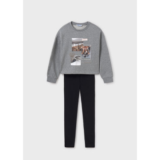 Conjunto Leggins 2p Gris/Negro
