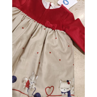 Vestido Guinda Gatos