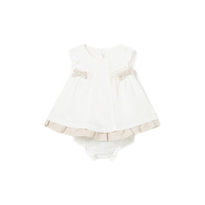 Vestido 2p Crudo Lazos