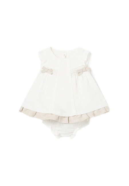 Vestido 2p Crudo Lazos