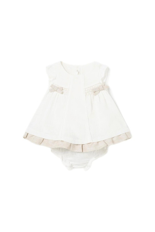 Vestido 2p Crudo Lazos