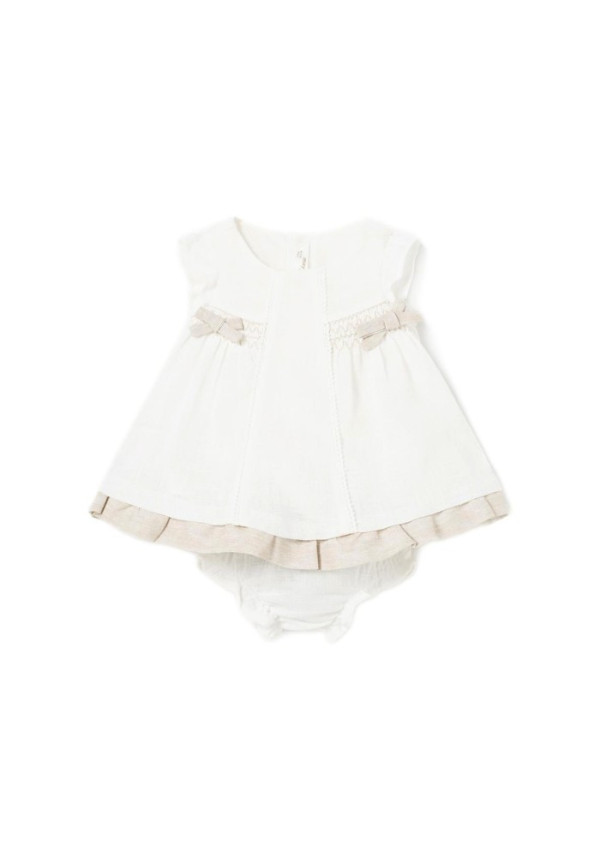 Vestido 2p Crudo Lazos