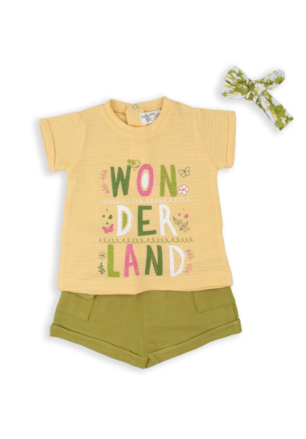 Conjunto 2p + Cinta Pelo Vainilla