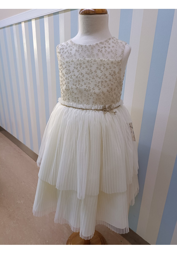 Vestido Ceremonia Tul/Dorado