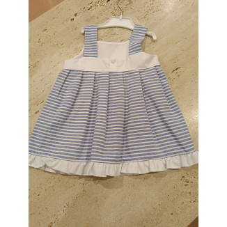 Vestido Cortado Cintura Rayado