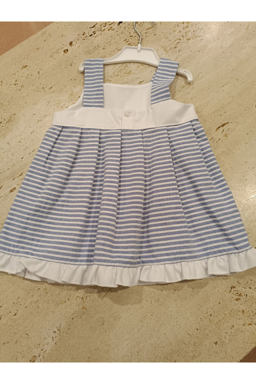 Vestido Cortado Cintura Rayado