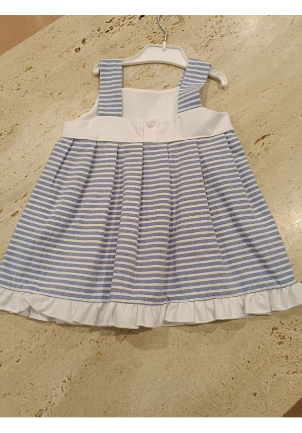 Vestido Cortado Cintura Rayado