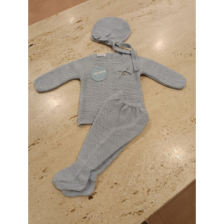 Conjunto Polaina 3p Azul Liso