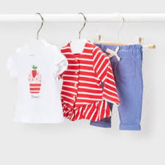 Conjunto 3p rayas rojo