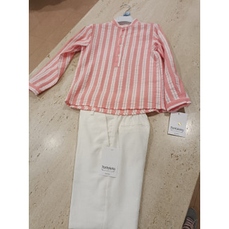 Conjunto 2p Coral/Blanco