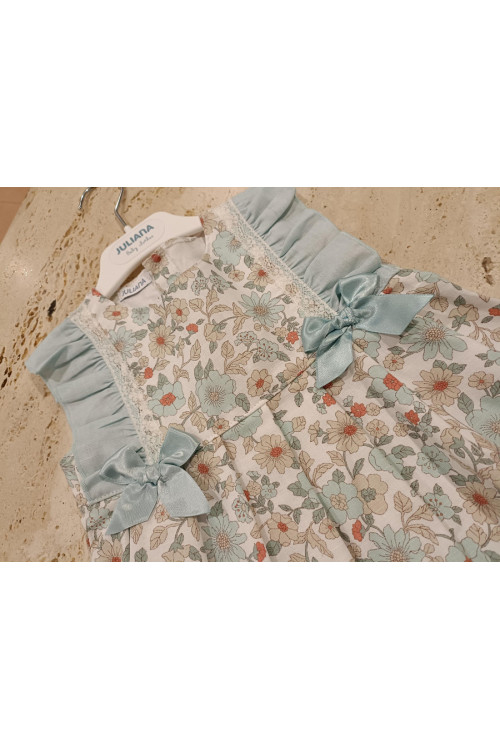 Vestido Cortado Cintura Flores 2