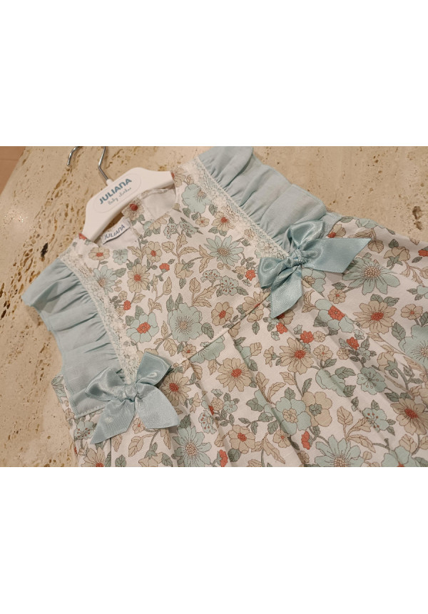 Vestido Cortado Cintura Flores 2