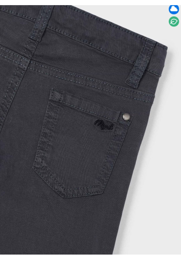 Pantalón Sarga Slim Fit Básico Asfalto