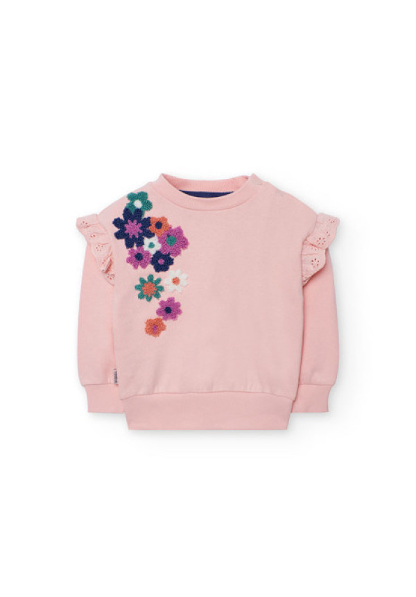 Sudadera Volantes Rosa