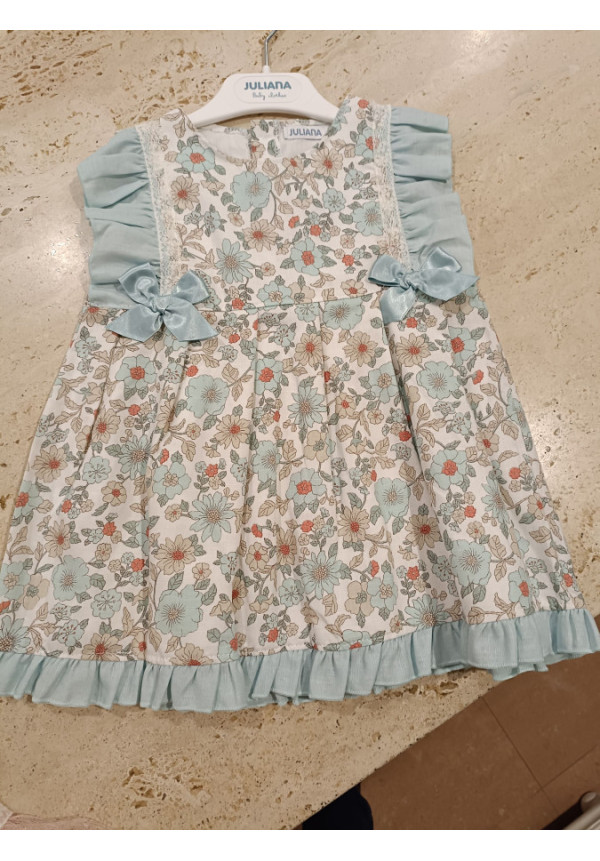 Vestido Cortado Cintura Flores 2