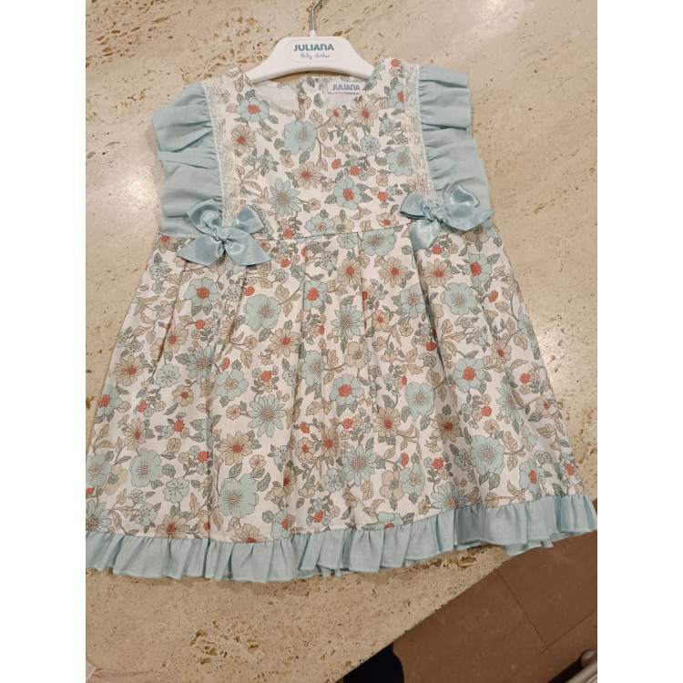 Vestido Cortado Cintura Flores 2