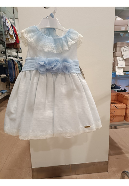 Vestido Ceremonia + Capota Azul Claro