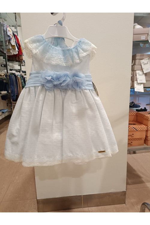 Vestido Ceremonia + Capota Azul Claro