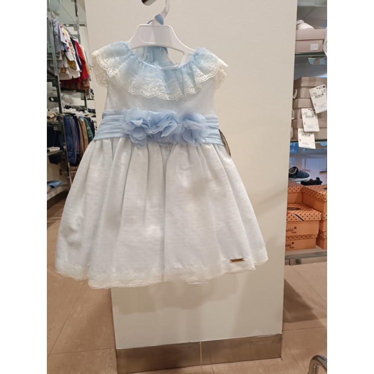 Vestido Ceremonia + Capota Azul Claro
