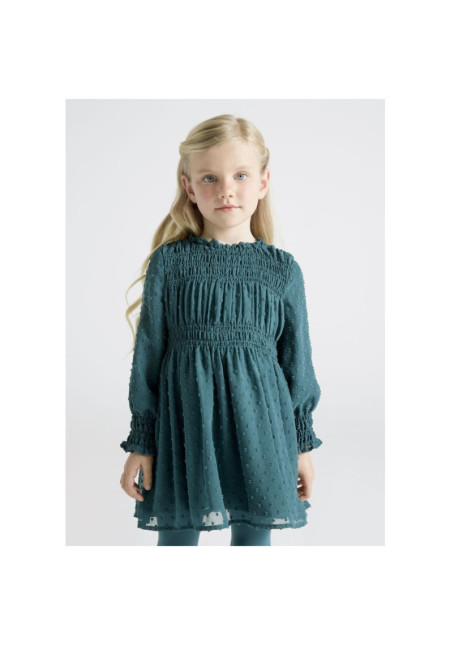 Vestido Plumeti Verde Botella