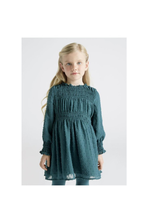 Vestido Plumeti Verde Botella