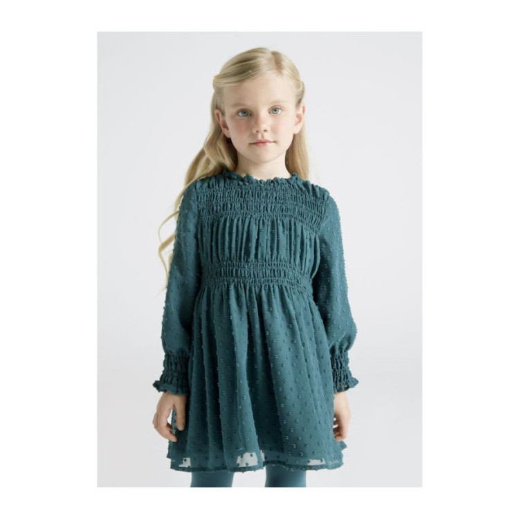 Vestido Plumeti Verde Botella