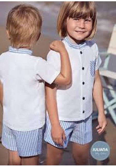 Conjunto 2p Blanco Azul Noche