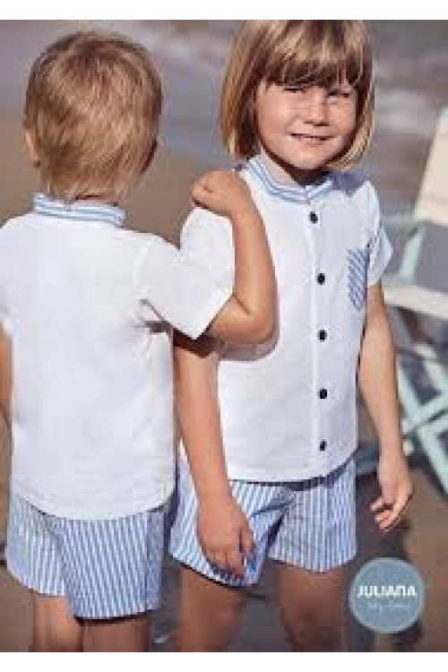 Conjunto 2p Blanco Azul Noche