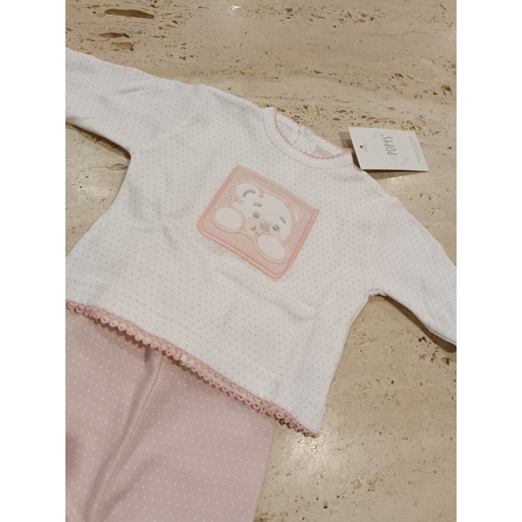 Conjunto Primera Puesta Rosa Puntos