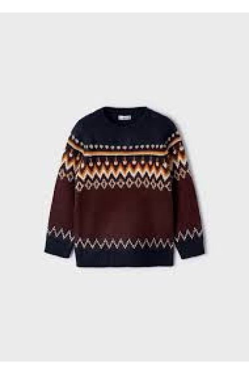 Jersey Punto Jacquard Ciruela