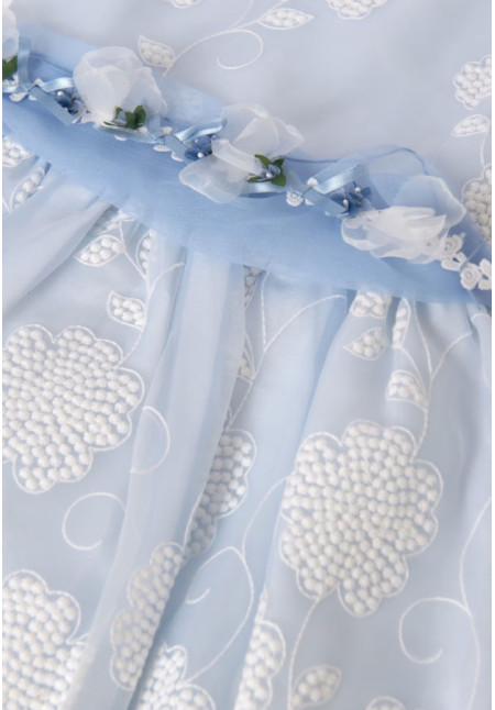 Vestido Ceremonia Celeste Bordado
