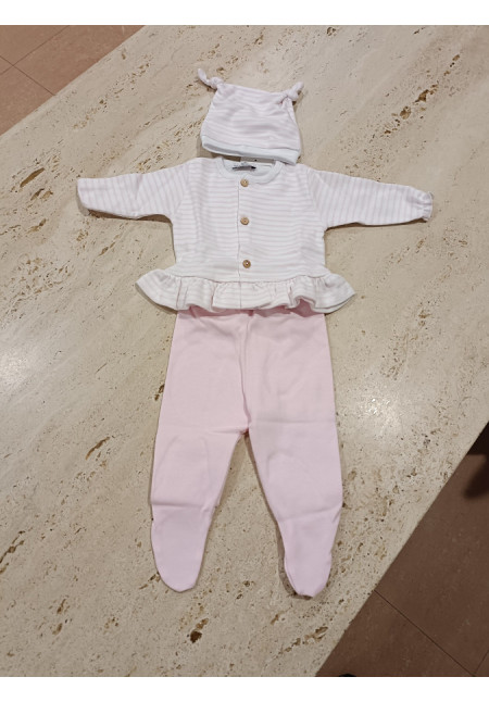 Conjunto Primera Puesta Rosa Rayas